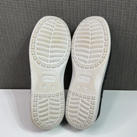 Mens Crocs Santa Cruz Canvas Slip-On Shoes Gray Frayed Edge Casual Style M12 - Picture 7 of 8